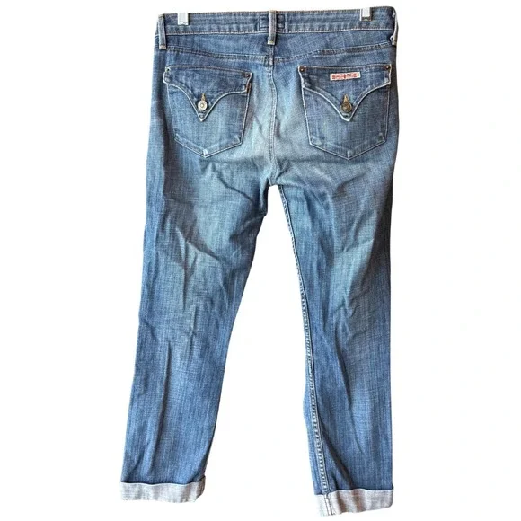 Hudson Jeans Made In USA Straight Leg Cuffed Denim Size 27 - Picture 3 of 12